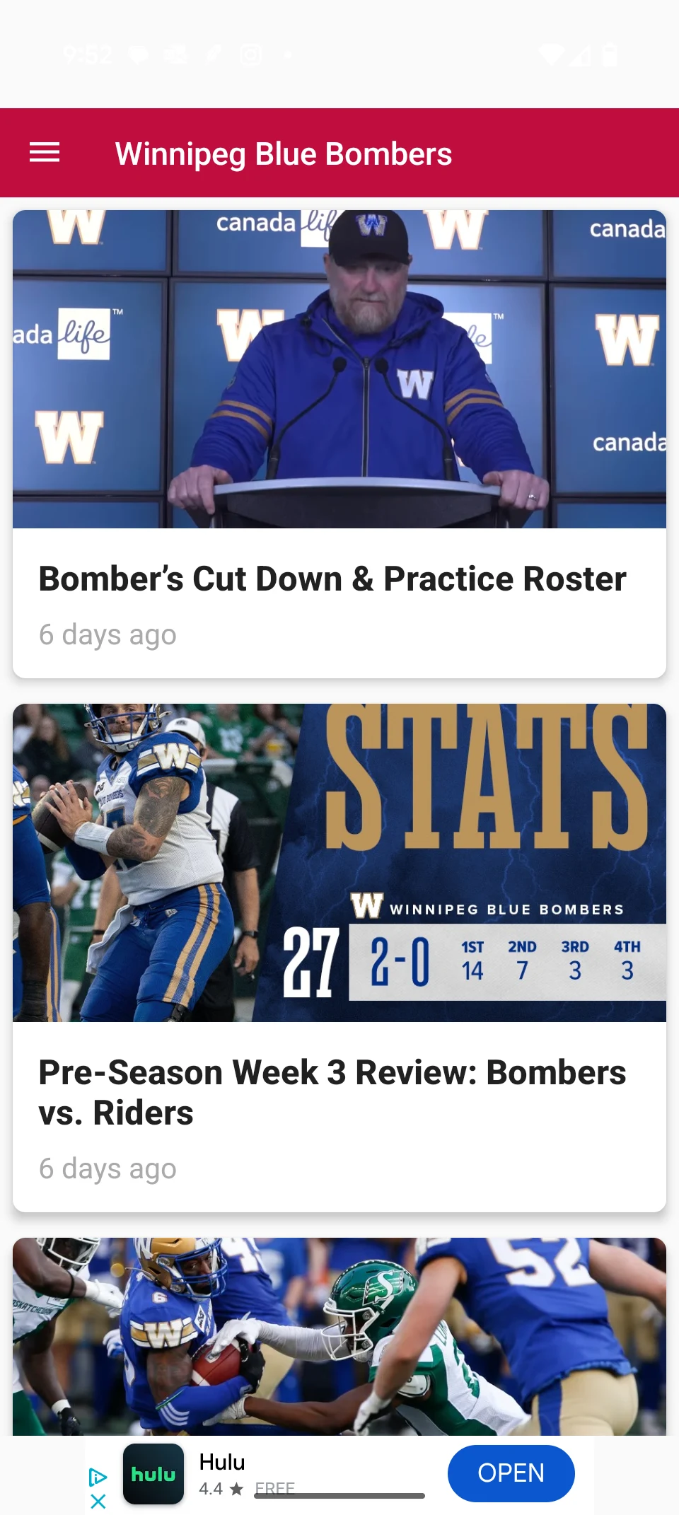 CFL News Hub screenshot