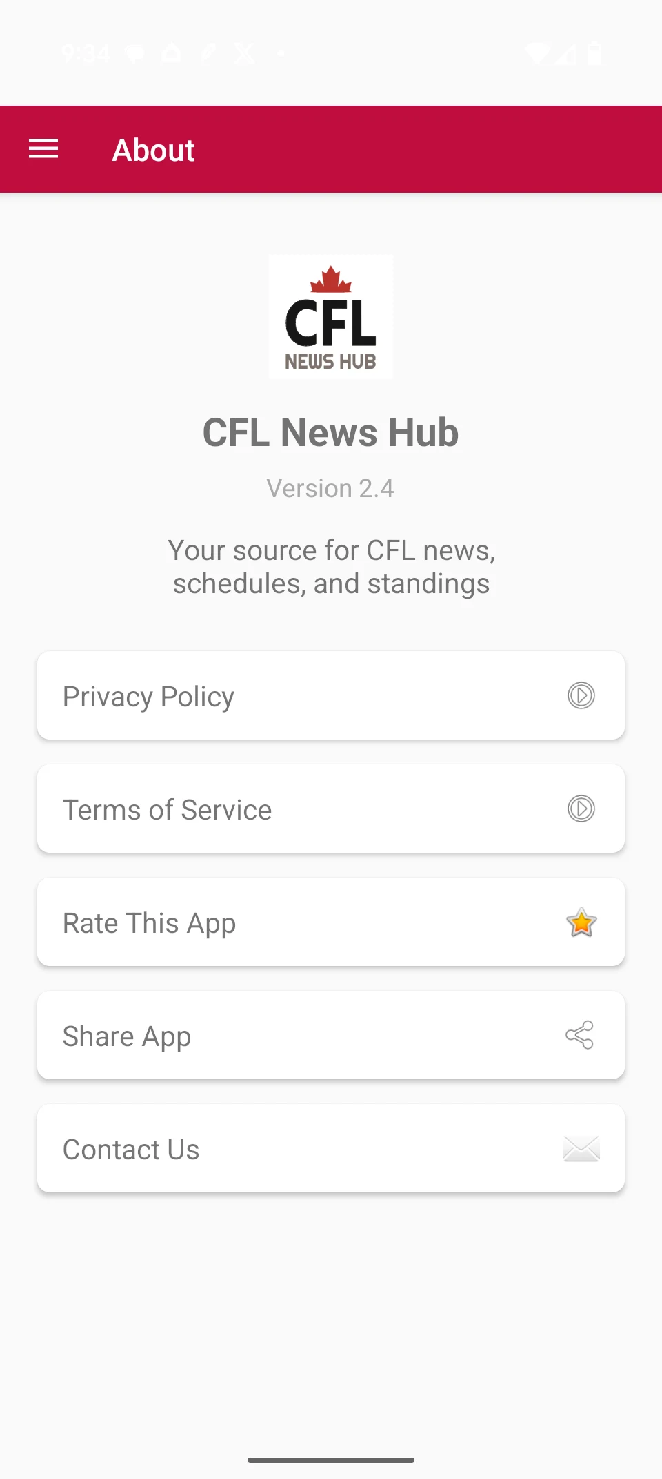 CFL News Hub screenshot